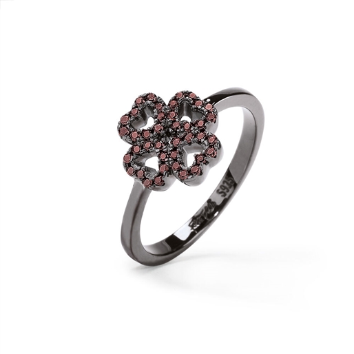 Miss Heart4Heart Black Flash Plated Chevalier Ring-